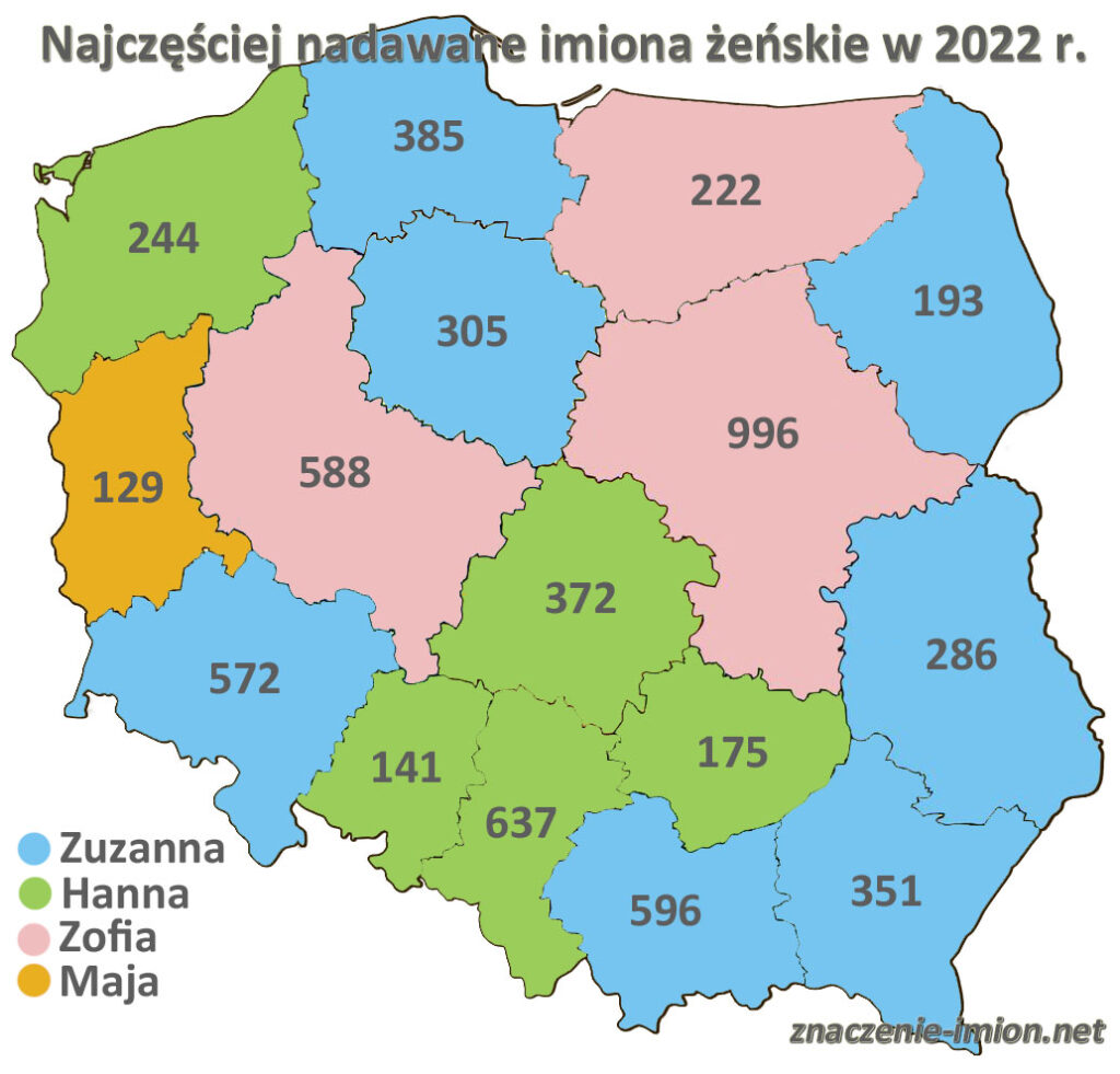 Imiona żeńskie w Polsce 2022 - znaczenie-imion.net